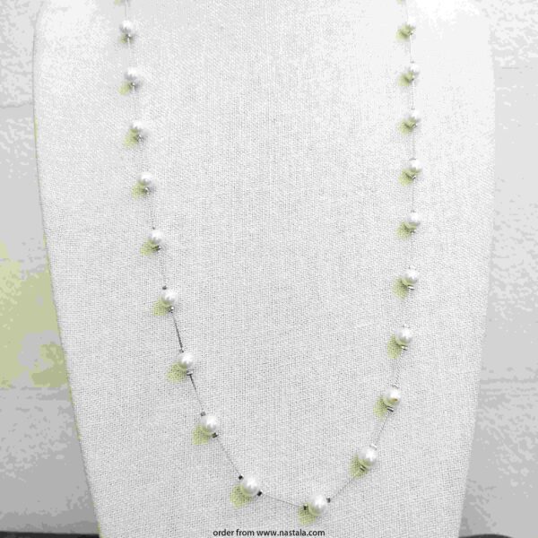 Minimalist Faux Pearl Bead Chain Necklace
