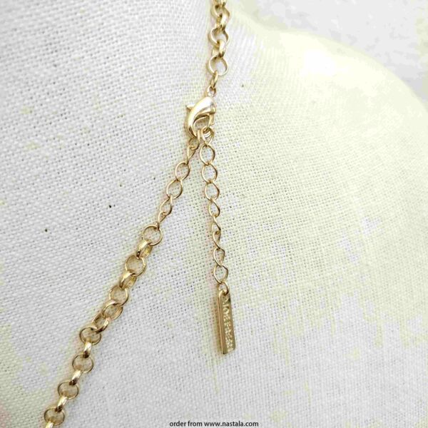 Iridescent Crystal Cluster Statement Necklace – Gold Chain - Image 2