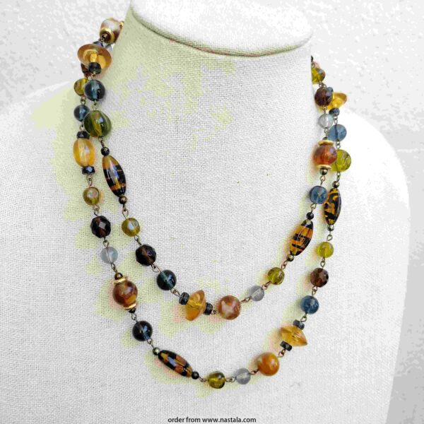 Multicolor Glass Bead Layered Boho Necklace