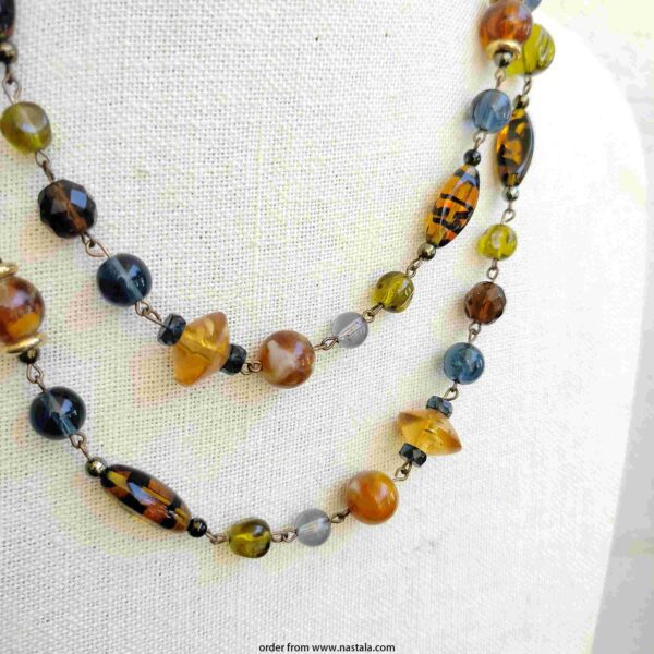 Multicolor Glass Bead Layered Boho Necklace - Image 3