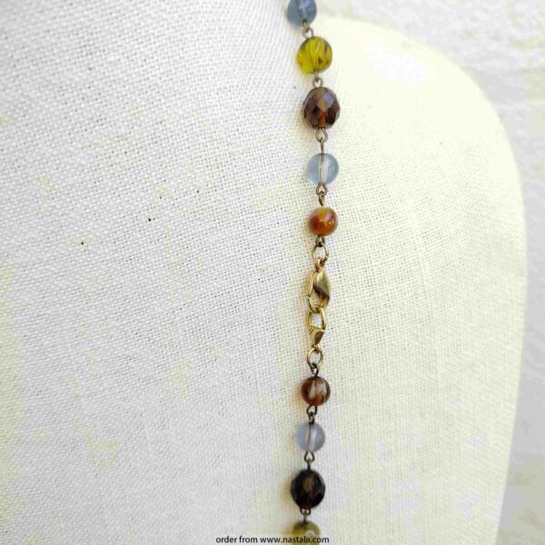Multicolor Glass Bead Layered Boho Necklace - Image 2