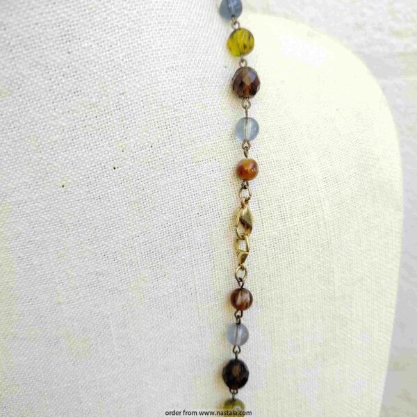 Multicolor Glass Bead Layered Boho Necklace - Image 2
