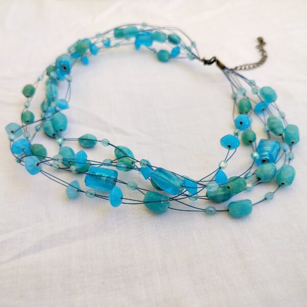 Turquoise Multi-Strand Beaded Necklace - Image 2