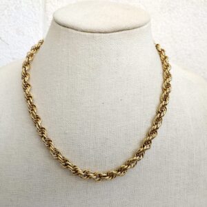Vintage-Style Gold-Tone Rope Chain Necklace