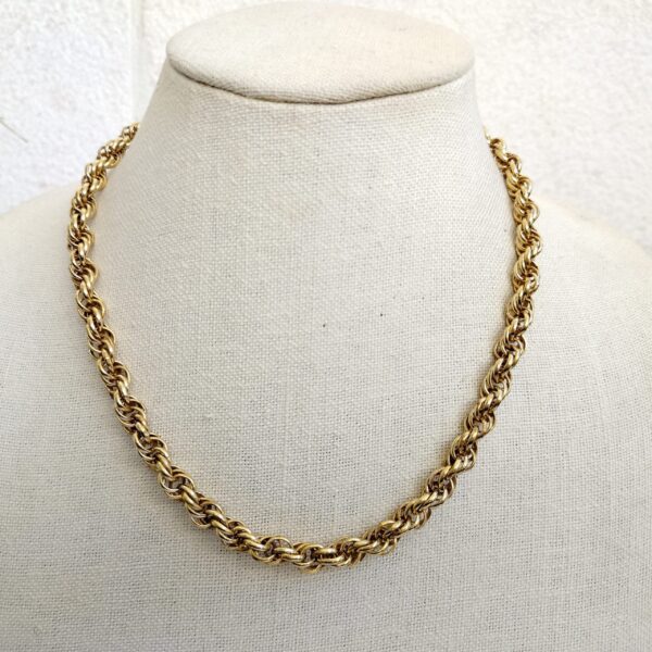 Vintage-Style Gold-Tone Rope Chain Necklace