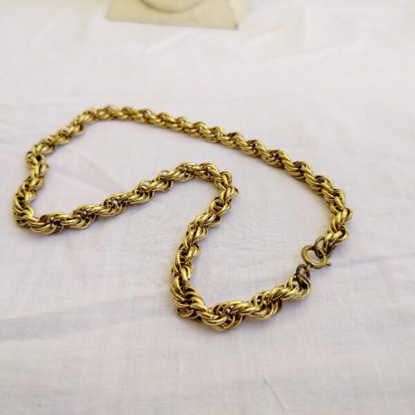 Vintage-Style Gold-Tone Rope Chain Necklace - Image 2