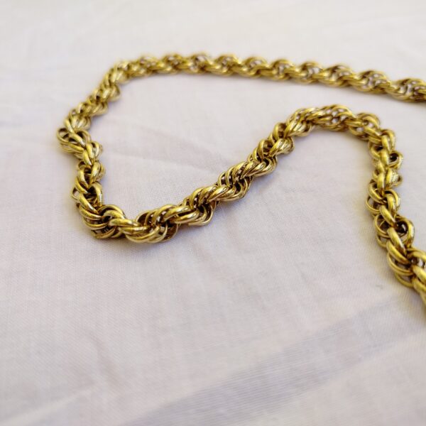 Vintage-Style Gold-Tone Rope Chain Necklace - Image 3