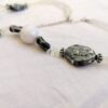 Snowflake Obsidian and Pearl Beaded Necklace - Image 4
