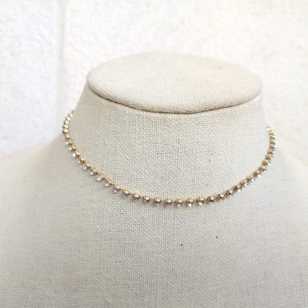 Delicate Gold Crystal Choker Necklace