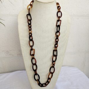 Faux Tortoiseshell Link Necklace