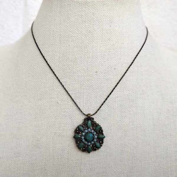 Vintage Floral Boho Pendant Necklace