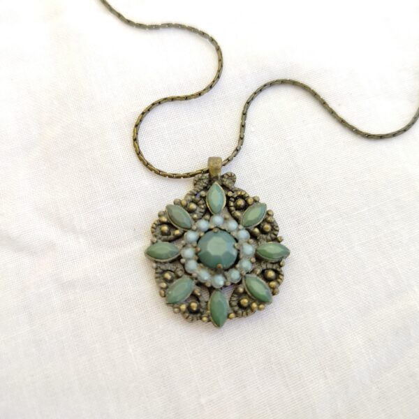 Vintage Floral Boho Pendant Necklace - Image 2