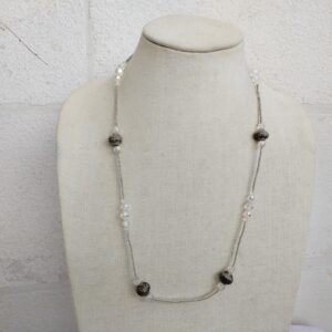 Elegant Crystal and Antique Bead Layered Necklace
