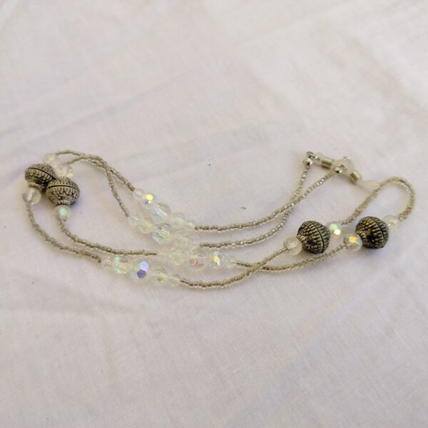 Elegant Crystal and Antique Bead Layered Necklace - Image 2