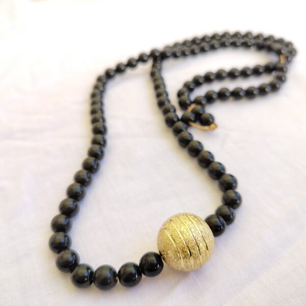 Delicate Gold Chain Necklace with Red Crescent Accents - Image 2