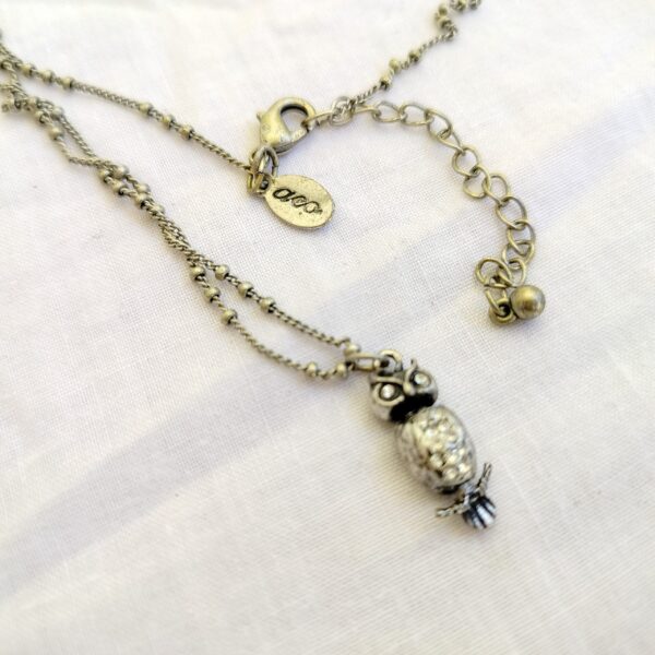 Vintage Owl Pendant Necklace - Image 2