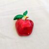 Red Apple Brooch Pin with Gold-Tone Back