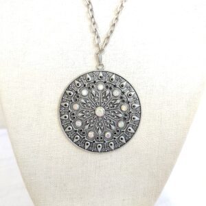 Antique-Style Mandala Pendant Necklace