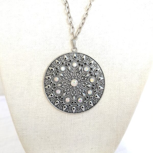 Antique-Style Mandala Pendant Necklace