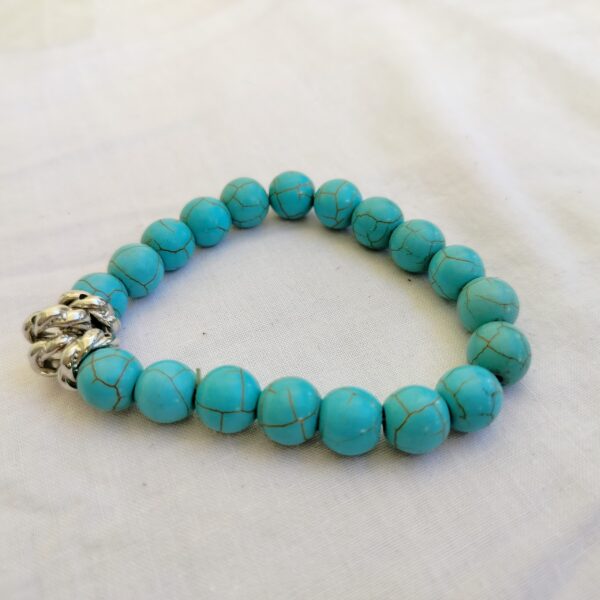 Turquoise Heart Pendant Boho Necklace - Image 2