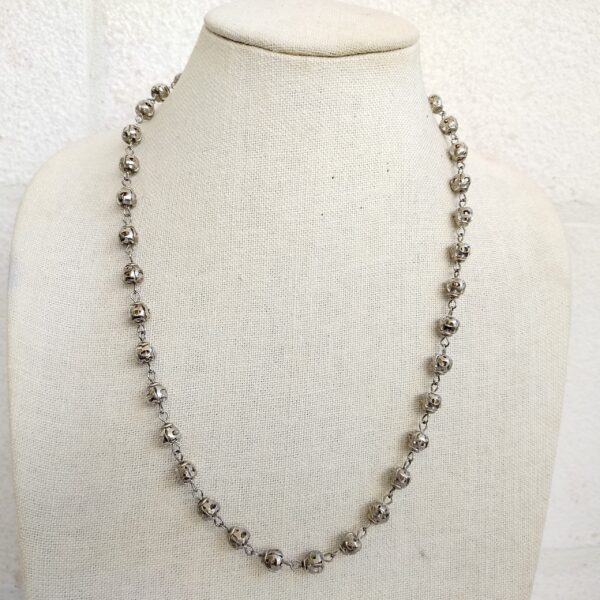 Vintage Silver Filigree Bead Chain Necklace