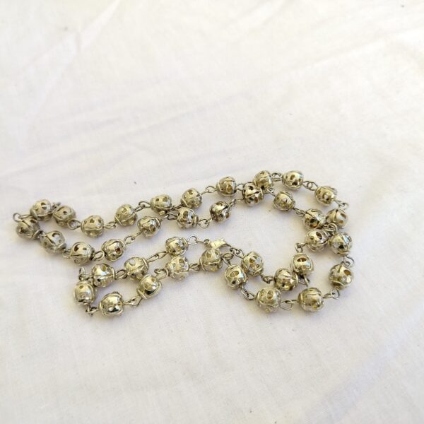 Vintage Silver Filigree Bead Chain Necklace - Image 2