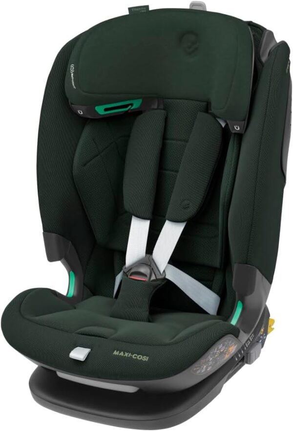 Maxi-Cosi Titan Pro 2 i-Size Child Car Seat, G-CELL Side Impact Protection, ClimaFlow Temperature Control, 4 Recline Positions, 15 Month to 12 Years, Authentic Green, 2 Year Warranty