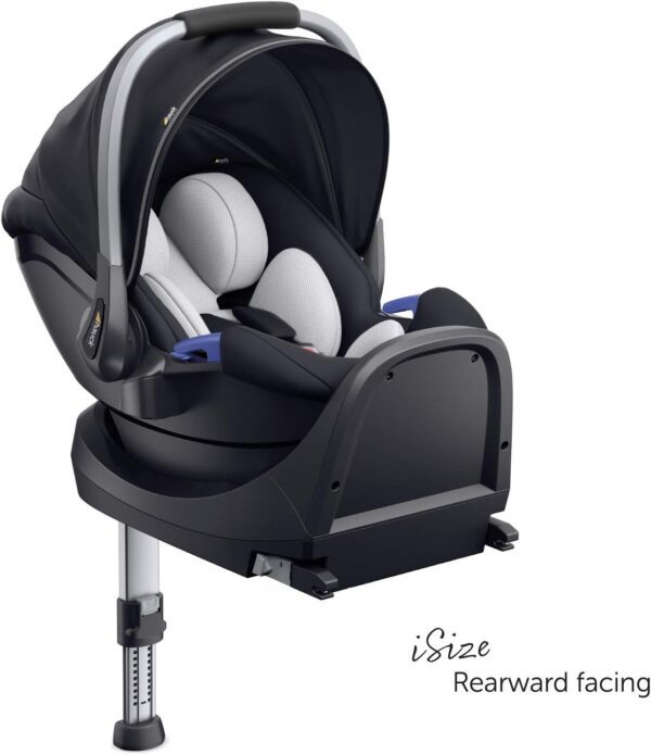 Hauck Ipro Baby I-Size Carrier With Two Piece Newborn Reducer, Evolutive, Lightweight, Compatible Isofix Base, Car Seat For Group 0+ Up To 13 Kg, Black - Image 4