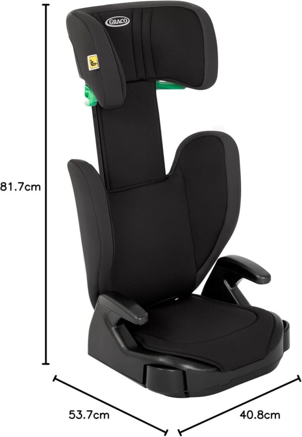 Graco Junior Maxi i-Size R129 Highback Booster Car Seat With Cupholders, Suitable From 100-150cm (Approx. 3.5 To 12 Years) - Midnight Black - Image 9