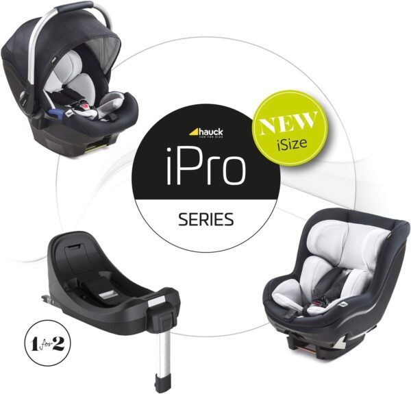 Hauck Ipro Baby I-Size Carrier With Two Piece Newborn Reducer, Evolutive, Lightweight, Compatible Isofix Base, Car Seat For Group 0+ Up To 13 Kg, Black - Image 3