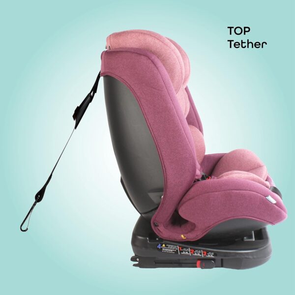 Moon Rover - Car Seat Group0+Iiiiii ( 0-12 Years ) 360° Rotate - Pink - Image 6