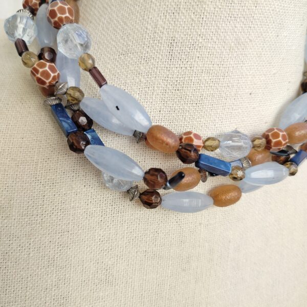 Multicolor Beaded Layered Statement Necklace - Image 2