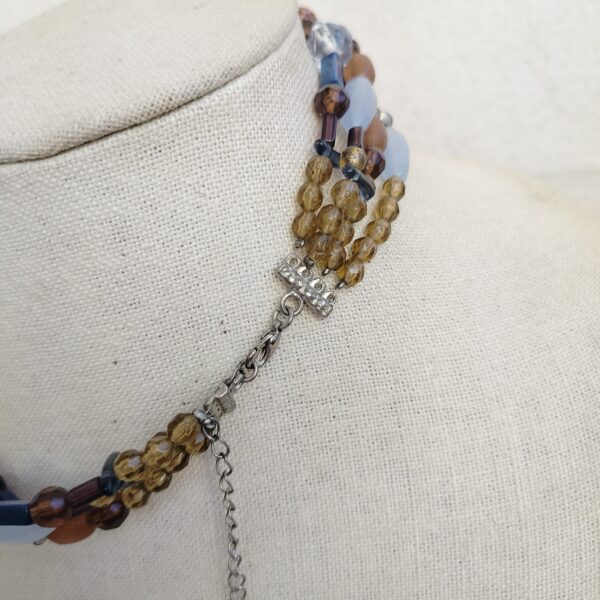 Multicolor Beaded Layered Statement Necklace - Image 3