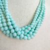 Multi-Strand Mint Green Beaded Necklace - Image 2