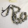Vintage costume jewelry black and white chestnut ribbon necklace - Image 5