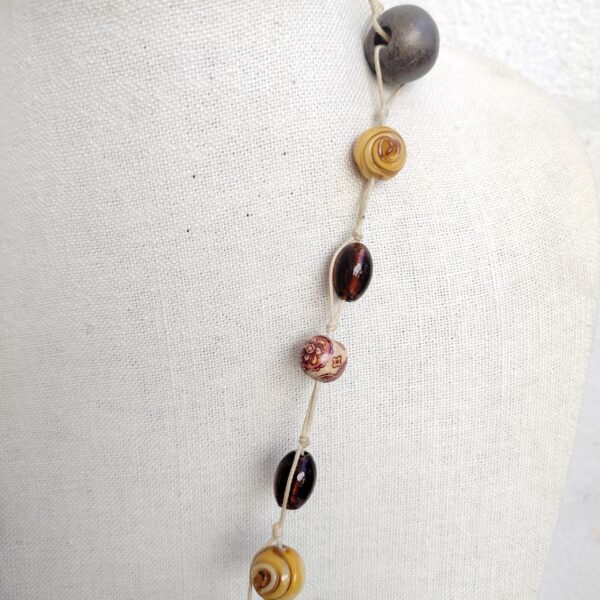 Handmade Boho Necklace with Amber and Bronze Accents - Image 5