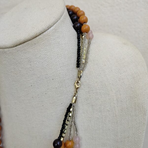 Large Heavy Multi Strand Chuncky Beaded Necklace - Image 2