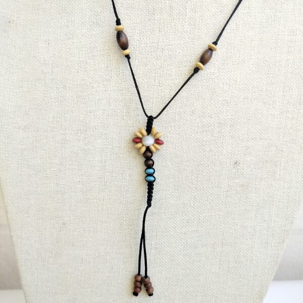 Bohemian Style Beaded Necklace with Tassels - قلادة بوهيمية مع خرز وشرابات - Image 3