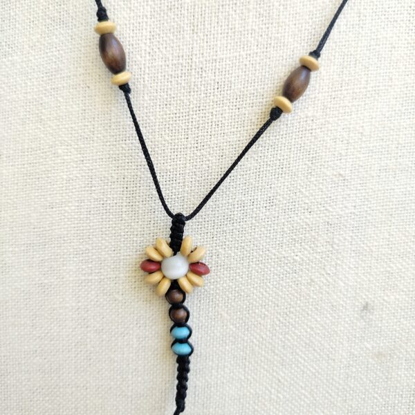 Bohemian Style Beaded Necklace with Tassels - قلادة بوهيمية مع خرز وشرابات - Image 2