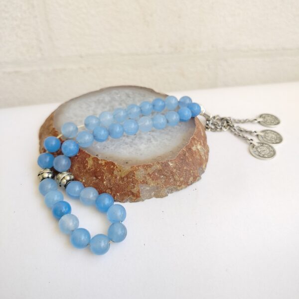 Prayer Beads from blue agate