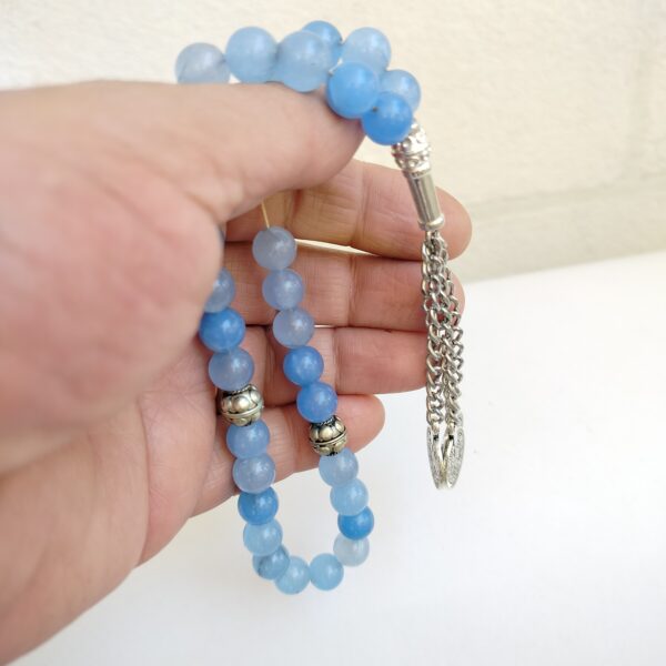 Prayer Beads from blue agate - Image 2