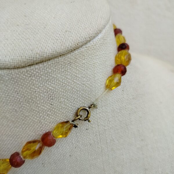 necklace with natural amber beads and crystals - Image 2