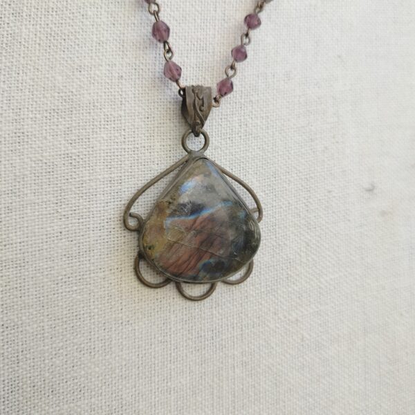 necklace with Peacocknatural agate stone - Image 5