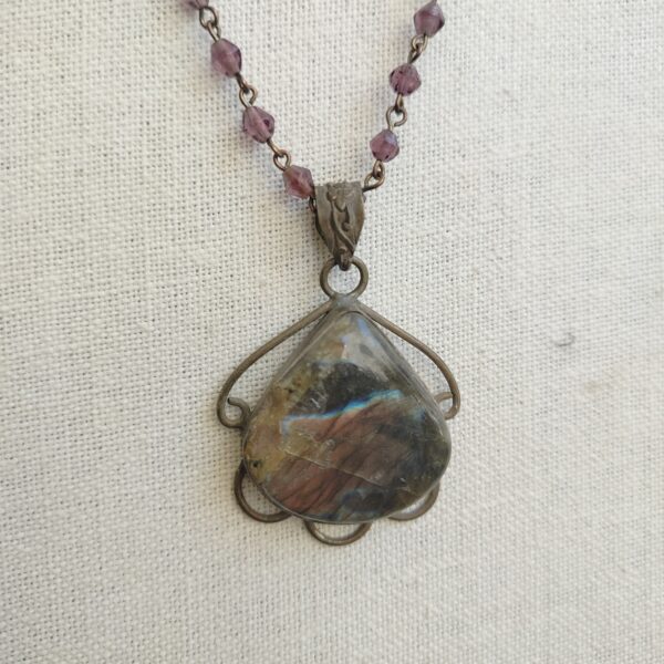 necklace with Peacocknatural agate stone - Image 4