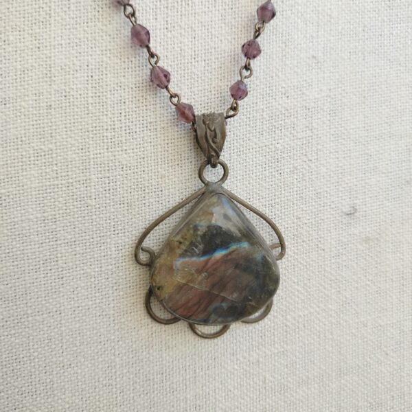 necklace with Peacocknatural agate stone - Image 4