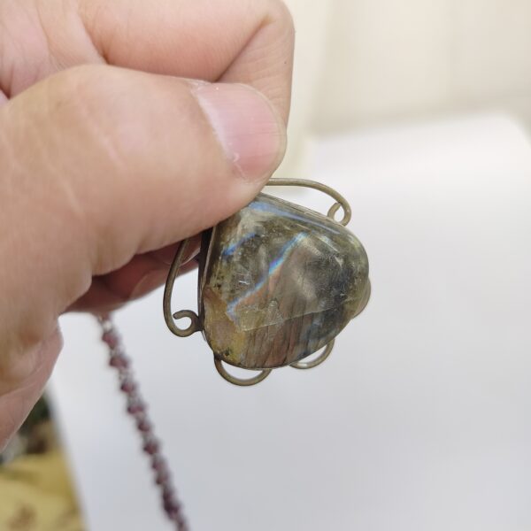 necklace with Peacocknatural agate stone - Image 3