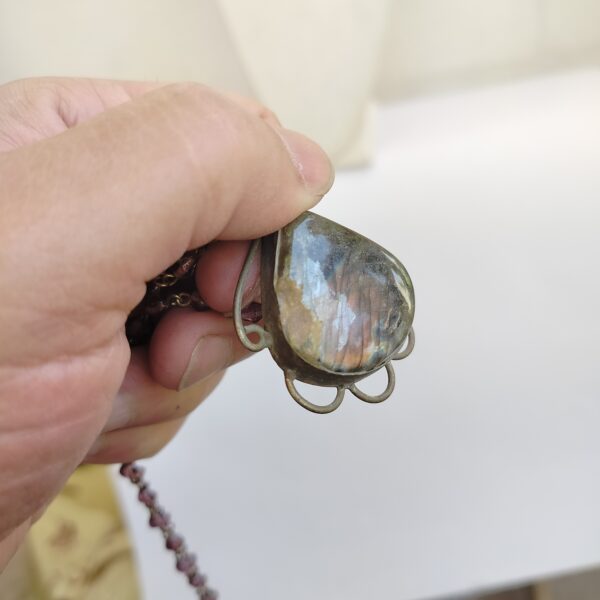 necklace with Peacocknatural agate stone - Image 2