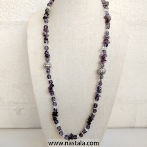 Necklace with Natural Amethyst Stones