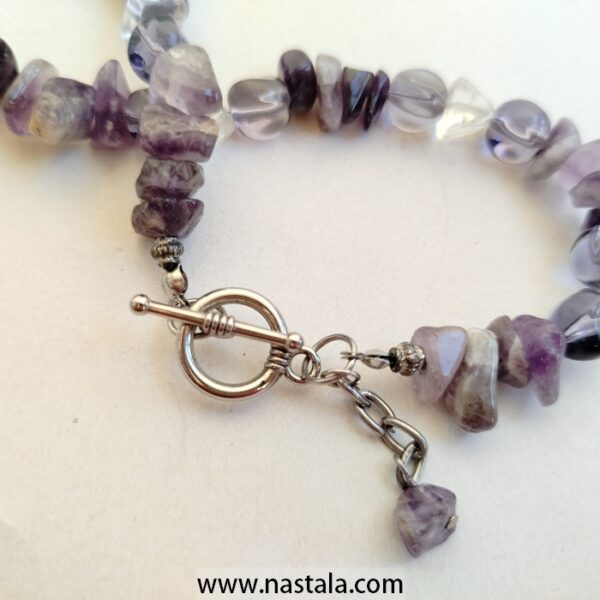 Necklace with Natural Amethyst Stones - Image 3