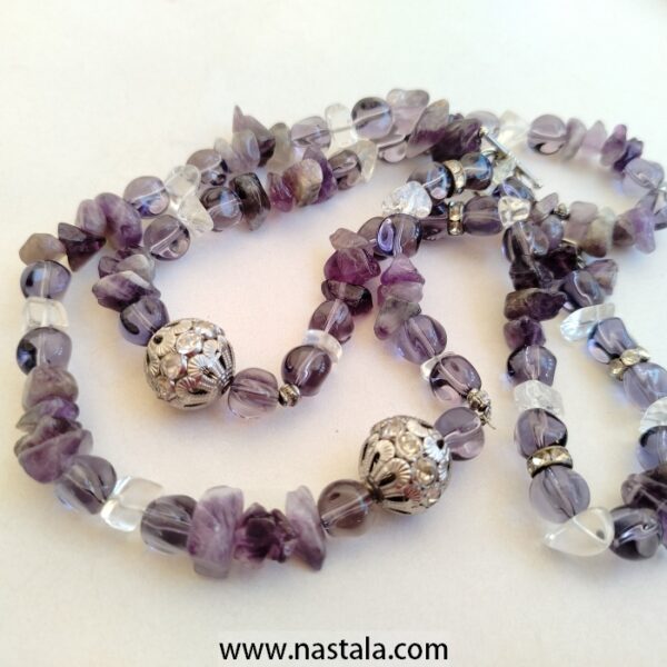 Necklace with Natural Amethyst Stones - Image 2
